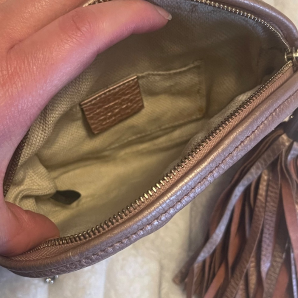 Gucci Soho Disco round Small Crossbody Bag - Metallic Rose Gold Authentic - Picture 12 of 12